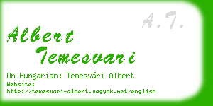 albert temesvari business card
